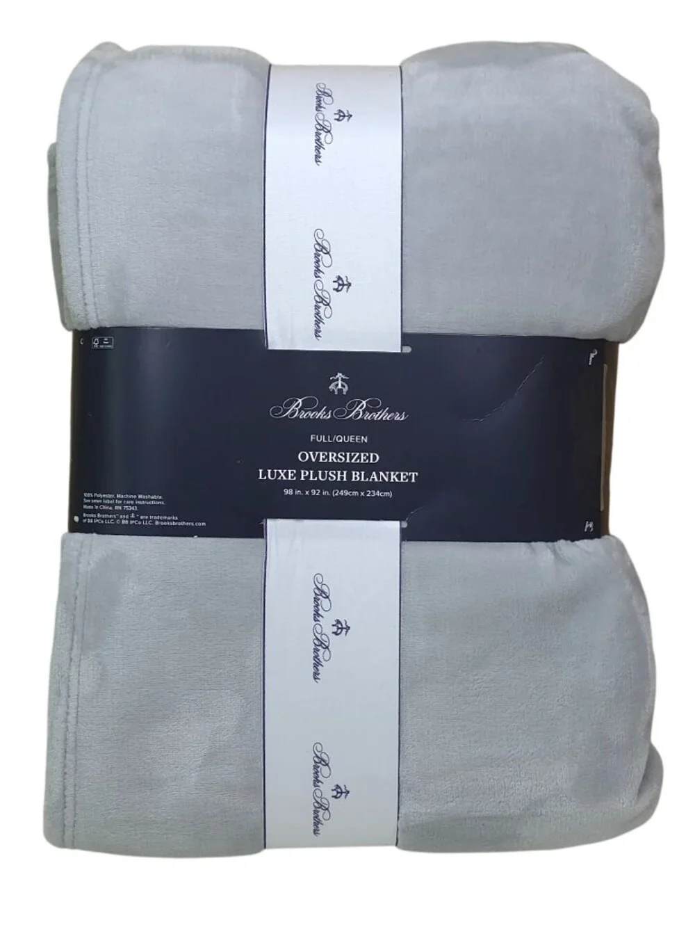 Brooks Brothers Oversized Luxe Plush Blanket Full/Queen 98